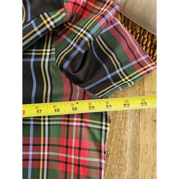 Foxcroft Shaped Fit Tartan Plaid Non Iron Shirt Women's Size 12 Holiday Preppy - Picture 6 of 9